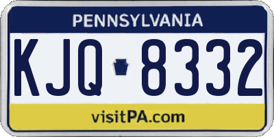 PA license plate KJQ8332