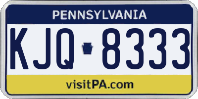 PA license plate KJQ8333