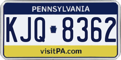 PA license plate KJQ8362