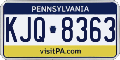 PA license plate KJQ8363