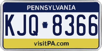 PA license plate KJQ8366