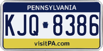 PA license plate KJQ8386