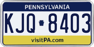 PA license plate KJQ8403