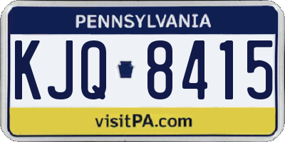 PA license plate KJQ8415