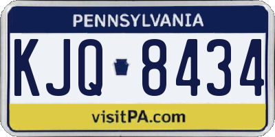 PA license plate KJQ8434