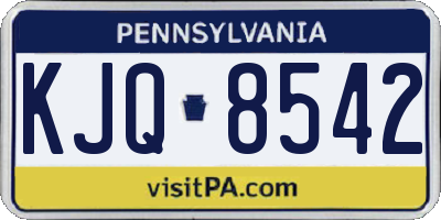 PA license plate KJQ8542