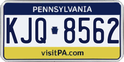 PA license plate KJQ8562