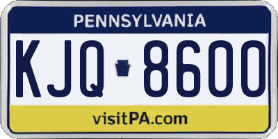 PA license plate KJQ8600