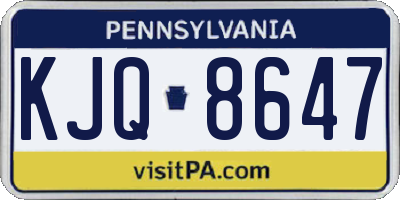 PA license plate KJQ8647