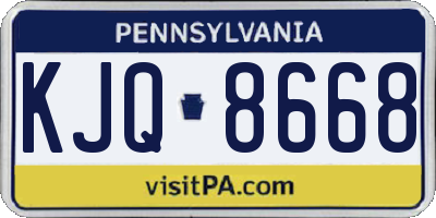PA license plate KJQ8668