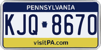 PA license plate KJQ8670