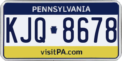 PA license plate KJQ8678