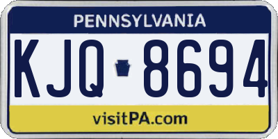 PA license plate KJQ8694