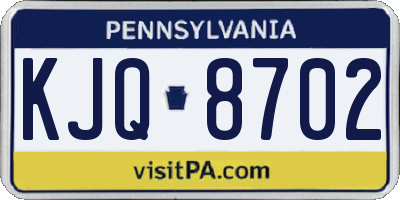PA license plate KJQ8702