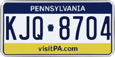 PA license plate KJQ8704