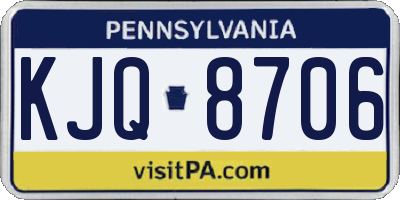 PA license plate KJQ8706
