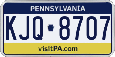 PA license plate KJQ8707