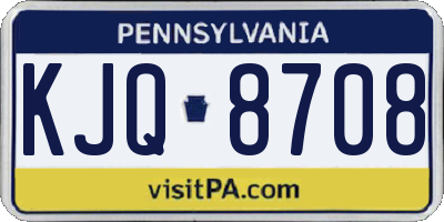 PA license plate KJQ8708