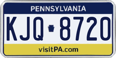 PA license plate KJQ8720