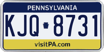 PA license plate KJQ8731