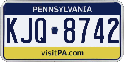PA license plate KJQ8742