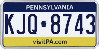 PA license plate KJQ8743