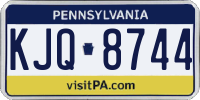 PA license plate KJQ8744