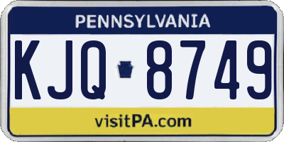 PA license plate KJQ8749