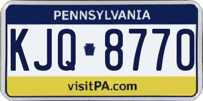 PA license plate KJQ8770
