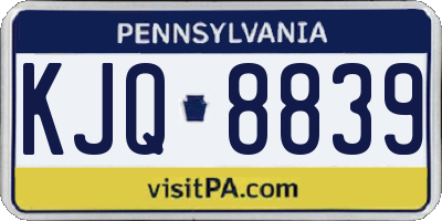 PA license plate KJQ8839