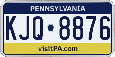 PA license plate KJQ8876