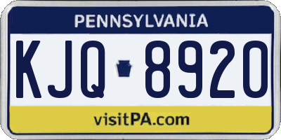 PA license plate KJQ8920