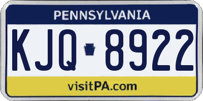 PA license plate KJQ8922
