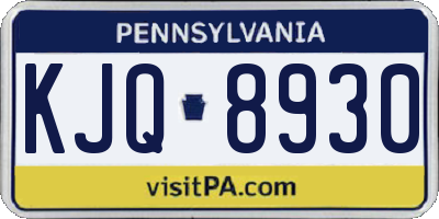PA license plate KJQ8930