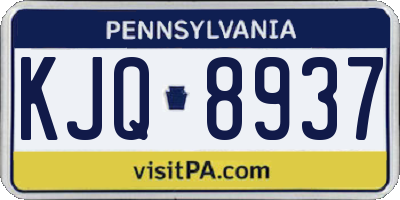 PA license plate KJQ8937