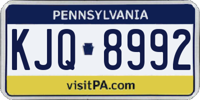 PA license plate KJQ8992