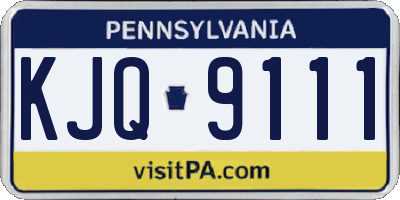 PA license plate KJQ9111