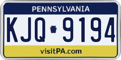 PA license plate KJQ9194