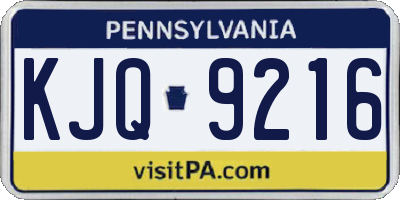 PA license plate KJQ9216