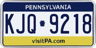 PA license plate KJQ9218