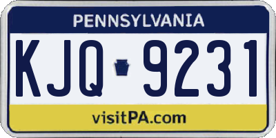 PA license plate KJQ9231