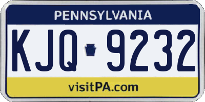 PA license plate KJQ9232