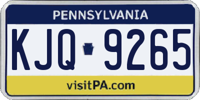 PA license plate KJQ9265