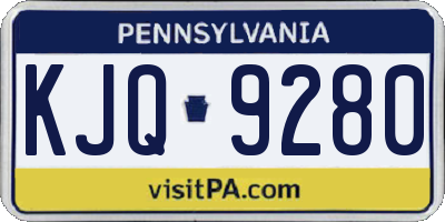 PA license plate KJQ9280