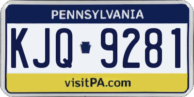 PA license plate KJQ9281