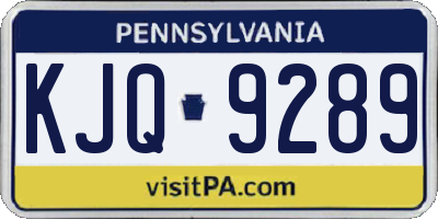 PA license plate KJQ9289