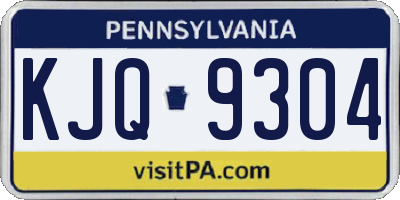 PA license plate KJQ9304