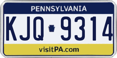 PA license plate KJQ9314