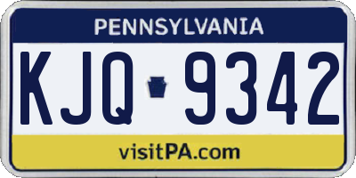 PA license plate KJQ9342