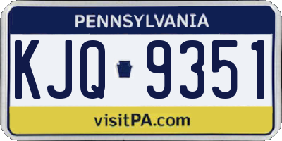 PA license plate KJQ9351